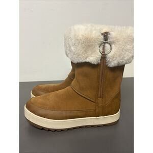 Koolaburra by UGG Tynlee Chestnut Faux Fur Zip Suede Waterproof Boots Size 8
